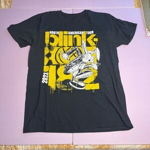 Blink 182 Medium North American Tour 2023 Rabbit Graphic Band Short Sleeve Shirt